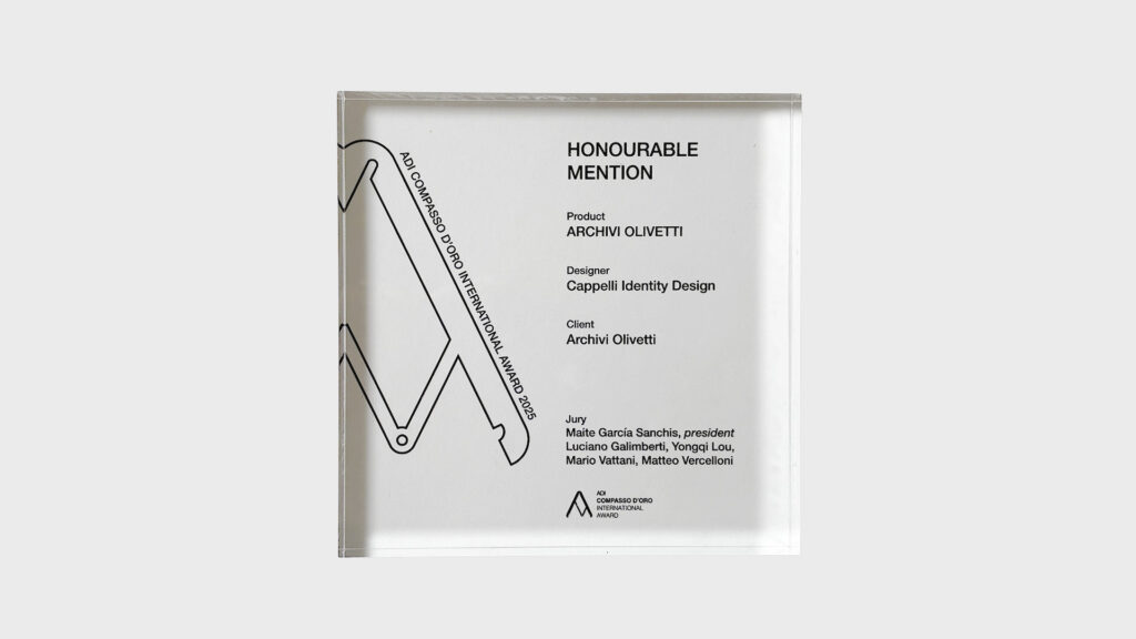 Compasso d'Oro Archivi Olivetti Award Cappelli Identity Design