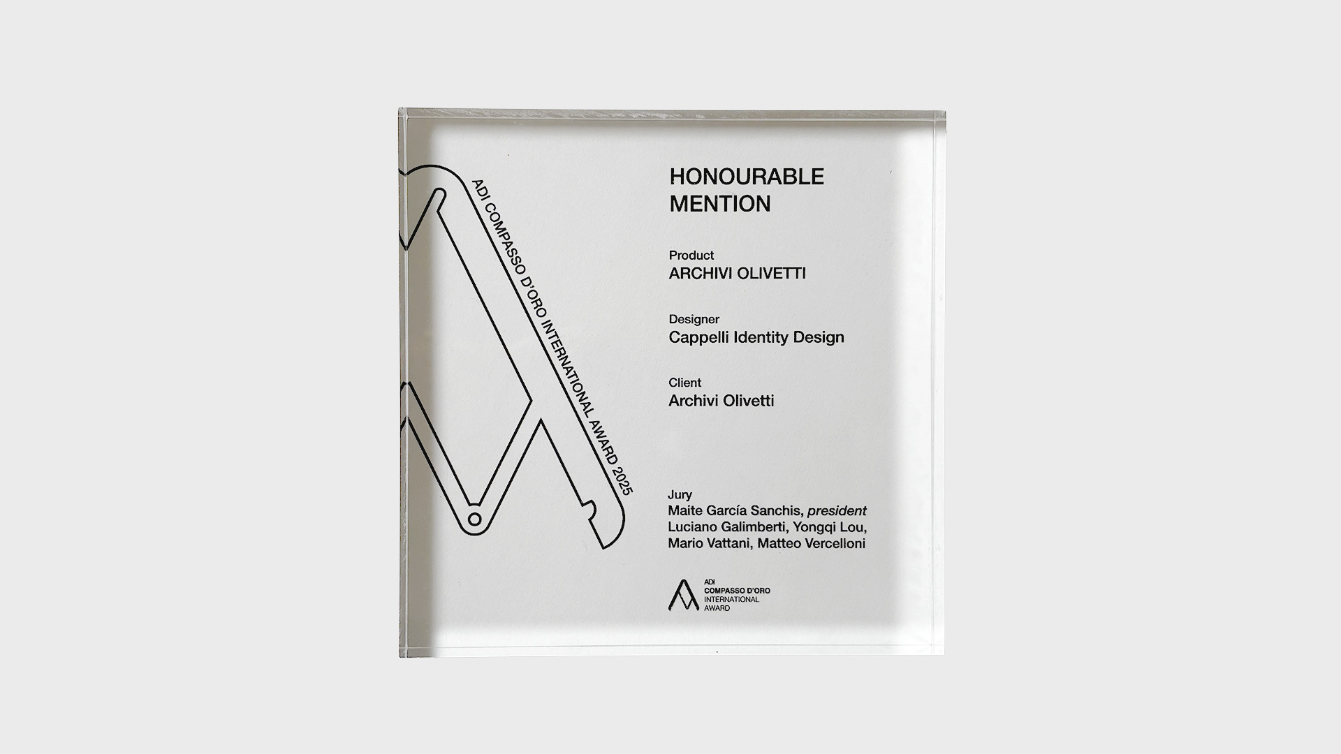 Compasso d'Oro Archivi Olivetti Award Cappelli Identity Design
