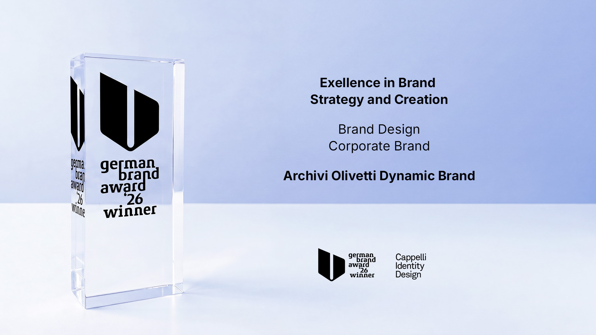 German Design Awards 2026 - Dynamic brand Archivi Olivetti